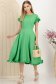 Rochie din stofa elastica verde midi in clos cu volanase - StarShinerS 2 - StarShinerS.ro