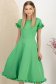 Rochie din stofa elastica verde midi in clos cu volanase - StarShinerS 1 - StarShinerS.ro