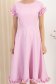 Rochie din stofa elastica roz-deschis midi in clos cu volanase - StarShinerS 4 - StarShinerS.ro