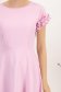 Rochie din stofa elastica roz-deschis midi in clos cu volanase - StarShinerS 6 - StarShinerS.ro