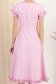 Rochie din stofa elastica roz-deschis midi in clos cu volanase - StarShinerS 5 - StarShinerS.ro