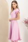 Rochie din stofa elastica roz-deschis midi in clos cu volanase - StarShinerS 3 - StarShinerS.ro