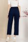 Pantaloni lungi din stofa elastica bleumarin cu elastic in talie si cordon detasabil cu floare maxi 4 - StarShinerS.ro