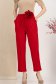 Pantaloni lungi din stofa elastica rosii cu elastic in talie si cordon detasabil cu floare maxi 1 - StarShinerS.ro