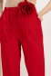 Pantaloni lungi din stofa elastica rosii cu elastic in talie si cordon detasabil cu floare maxi 5 - StarShinerS.ro