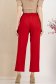 Pantaloni lungi din stofa elastica rosii cu elastic in talie si cordon detasabil cu floare maxi 4 - StarShinerS.ro