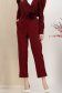 Pantaloni lungi din stofa elastica visinii cu elastic in talie si cordon detasabil cu floare maxi 1 - StarShinerS.ro