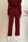 Pantaloni lungi din stofa elastica visinii cu elastic in talie si cordon detasabil cu floare maxi 4 - StarShinerS.ro