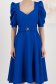 Rochie din stofa elastica cu sclipici albastra midi in clos cu maneci bufante - StarShinerS 4 - StarShinerS.ro