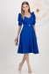 Rochie din stofa elastica cu sclipici albastra midi in clos cu maneci bufante - StarShinerS 3 - StarShinerS.ro