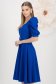Rochie din stofa elastica cu sclipici albastra midi in clos cu maneci bufante - StarShinerS 2 - StarShinerS.ro