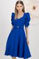 Rochie din stofa elastica cu sclipici albastra midi in clos cu maneci bufante - StarShinerS 1 - StarShinerS.ro