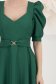 Rochie din stofa elastica cu sclipici verde midi in clos cu maneci bufante - StarShinerS 5 - StarShinerS.ro