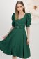 Rochie din stofa elastica cu sclipici verde midi in clos cu maneci bufante - StarShinerS 1 - StarShinerS.ro