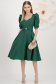 Rochie din stofa elastica cu sclipici verde midi in clos cu maneci bufante - StarShinerS 3 - StarShinerS.ro