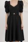 Rochie din stofa elastica cu sclipici neagra midi in clos cu maneci bufante - StarShinerS 4 - StarShinerS.ro