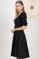 Rochie din stofa elastica cu sclipici neagra midi in clos cu maneci bufante - StarShinerS 2 - StarShinerS.ro