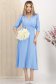 Rochie din georgette albastru-deschis midi in clos accesorizata cu brosa - StarShinerS 7 - StarShinerS.ro