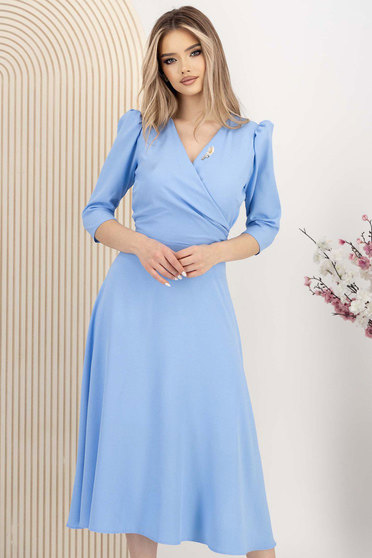 Elegantne haljine, StarShinerS plava haljina midi cloche georgette - StarShinerS.hr