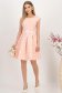 Rochie cu buline din stofa elastica corai in clos cu accesoriu tip curea 3 - StarShinerS.ro