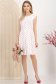 Rochie cu buline din stofa elastica roz in clos cu accesoriu tip curea 3 - StarShinerS.ro