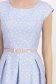 Rochie cu buline din stofa elastica albastru-deschis in clos cu accesoriu tip curea 6 - StarShinerS.ro