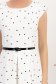 Rochie cu buline din stofa elastica alba in clos cu accesoriu tip curea 6 - StarShinerS.ro