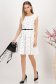 Rochie cu buline din stofa elastica alba in clos cu accesoriu tip curea 3 - StarShinerS.ro