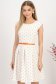 Rochie cu buline din stofa elastica corai in clos cu accesoriu tip curea 1 - StarShinerS.ro