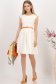 Rochie cu buline din stofa elastica corai in clos cu accesoriu tip curea 3 - StarShinerS.ro