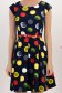 Rochie cu buline din stofa elastica bleumarin in clos cu accesoriu tip curea 4 - StarShinerS.ro