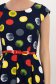 Rochie cu buline din stofa elastica bleumarin in clos cu accesoriu tip curea 6 - StarShinerS.ro
