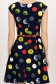 Rochie cu buline din stofa elastica bleumarin in clos cu accesoriu tip curea 5 - StarShinerS.ro