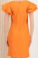 Rochie din stofa elastica portocalie cu un croi drept si volanase la maneca - StarShinerS 5 - StarShinerS.ro