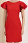Rochie din stofa elastica rosie cu un croi drept si volanase la maneca - StarShinerS 4 - StarShinerS.ro