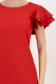 Rochie din stofa elastica rosie cu un croi drept si volanase la maneca - StarShinerS 6 - StarShinerS.ro