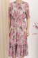 Rochie din voal roz midi in clos cu elastic in talie imprimata floral 4 - StarShinerS.ro