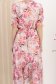 Rochie din voal roz-deschis midi in clos cu elastic in talie imprimata floral 5 - StarShinerS.ro