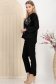 Trening din bumbac negru cu croi larg si elastic in talie cu detalii florale brodate 2 - StarShinerS.ro