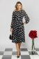 Rochie plisata din voal neagra midi in clos cu elastic in talie 1 - StarShinerS.ro