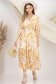 Rochie din voal galbena midi in clos cu elastic in talie si accesoriu tip curea 3 - StarShinerS.ro