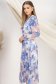 Rochie plisata din voal albastra midi in clos cu elastic in talie si accesoriu tip curea 2 - StarShinerS.ro