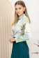 Camasa dama din satin verde-deschis cu croi larg imprimata floral 2 - StarShinerS.ro