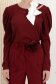 Bluza dama din crep visinie cu croi larg si decupaj frontal accesorizat cu esarfa 5 - StarShinerS.ro