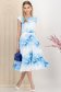 Rochie din stofa elastica albastra midi in clos cu accesoriu tip curea si buzunare laterale 3 - StarShinerS.ro