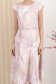 Rochie din stofa elastica roz pudra midi in clos cu accesoriu tip curea si buzunare laterale 4 - StarShinerS.ro