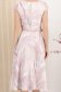 Rochie din stofa elastica roz pudra midi in clos cu accesoriu tip curea si buzunare laterale 5 - StarShinerS.ro