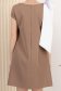 Rochie din stofa elastica mocha scurta cu croi larg accesorizata cu brosa fundita 3D - StarShinerS 5 - StarShinerS.ro