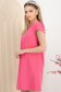 Rochie din stofa elastica roz scurta cu croi larg accesorizata cu brosa fundita 3D - StarShinerS 2 - StarShinerS.ro