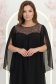 Rochie din voal si paiete neagra  scurta cu croi larg- StarShinerS 1 - StarShinerS.ro